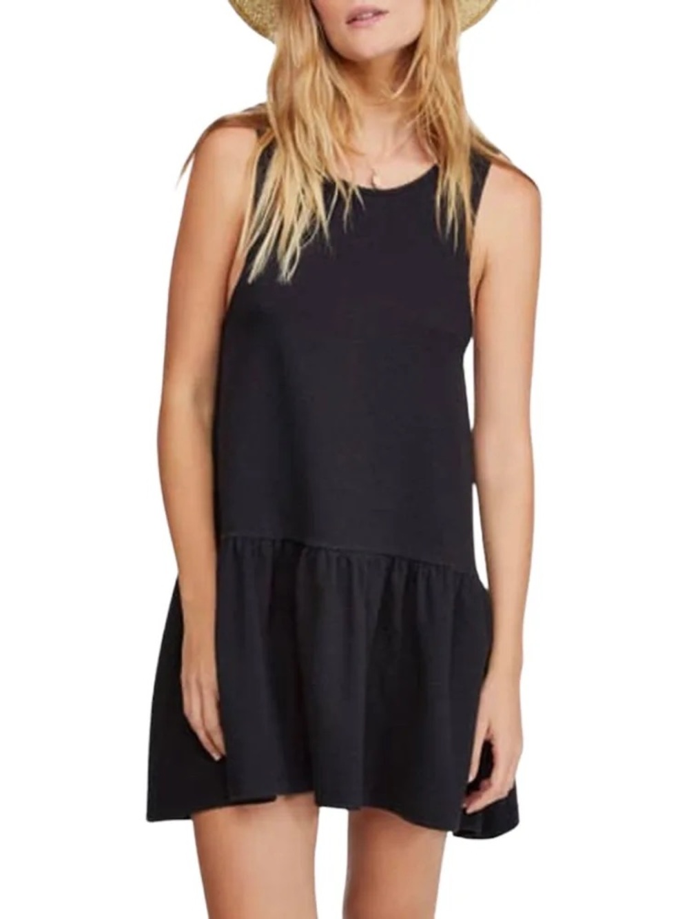 Free People Easy Street Black Mini Dress
